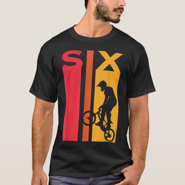 Camiseta 6 Aniversário De 6 Anos Crianças Bmx Bike Lover B- (Frente)