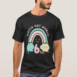 Camiseta 6 Aniversário De 6 Anos Crianças De Aniversário Cu