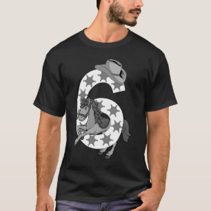 Camiseta 6 Aniversário De 6 Anos Meninas Garotas Do Cavalo