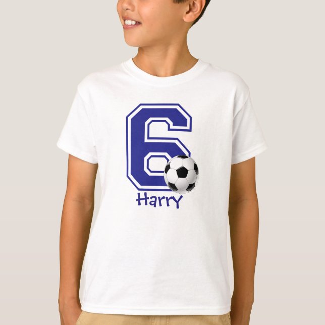 Camiseta 6 Aniversário futebol personalizado (Frente)