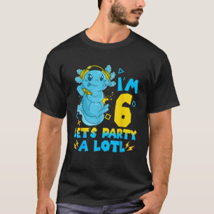 Camiseta 6 Aniversário Giro Axolotl 6 Anos Meninas Vi