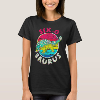 Camiseta 6 Aniversário Seis O Saurus I Ankylosaurus I Famíl