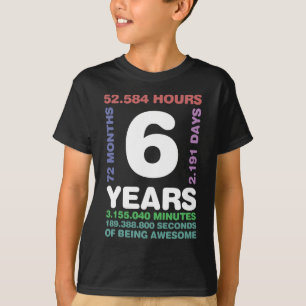 Camiseta 6 Anos 72 Meses Aniversário