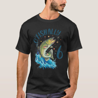 Camiseta 6 Anos De Idade Pescada Aniversário De 6 De Peixes