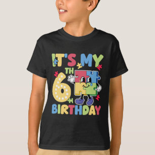 Camiseta 6 Autismo Festa de aniversário 6 Anos