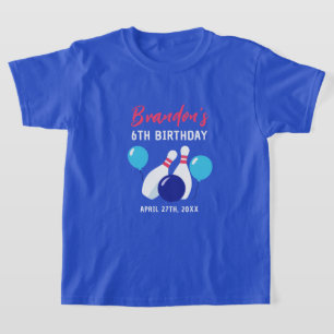 Camiseta 6 Azul e Vermelho Vibrante - Aniversário