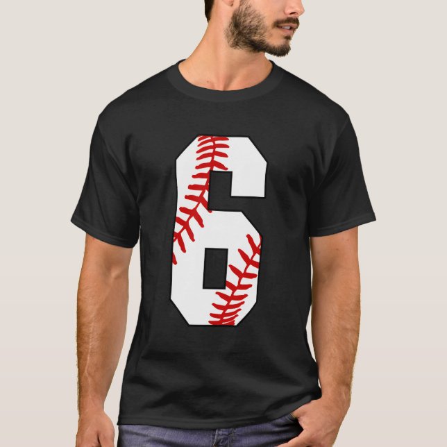 Camiseta 6 Baseball Mãe 6 Do Jogador Jersey Número 6 Anos (Frente)