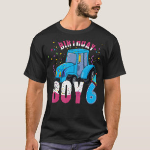Camiseta 6 Birthday Boy de 6 anos de idade Par de Trator de