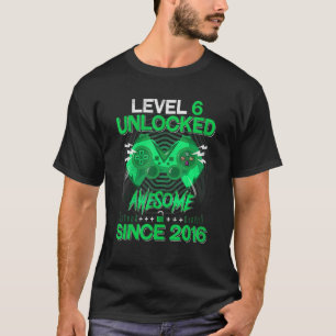 Camiseta 6 Birthday Boy Level 6 Desbloqueou O Espetacular D