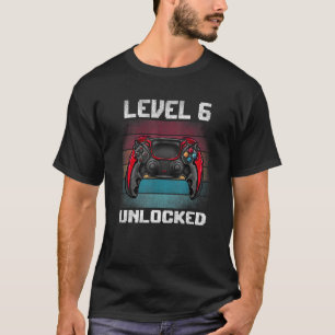 Camiseta 6 Birthday Boy Level 6 Desbloqueou O Espetacular D