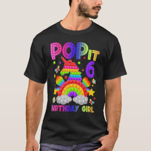 Camiseta 6 Birthday Fidget Toy Pop It Birthday Girl 6 Yea