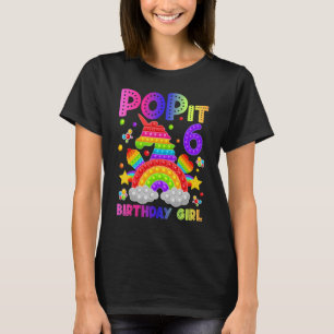 Camiseta 6 Birthday Fidget Toy Pop It Birthday Girl 6 Yea