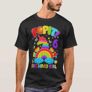Camiseta 6 Birthday Fidget Toy Pop It Birthday Girl 6 Yea