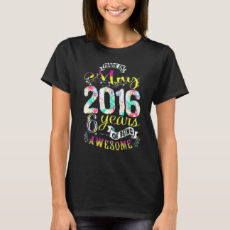 Camiseta 6 Birthday Flowers For Girls Nascer Em Maio De 201