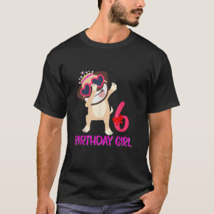 Camiseta 6 Birthday Girl T shirt Encantada Cachorro Engraça