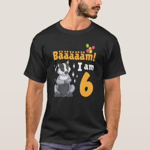 Camiseta 6 Birthday Honey Badger Themed Festa de aniversári