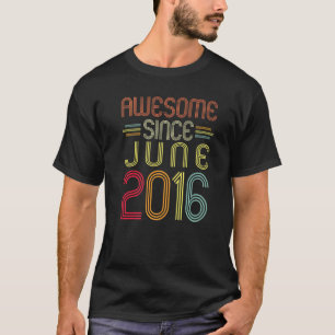 Camiseta 6 Birthday Incrível Desde Junho De 2016 6 Anos