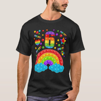 Camiseta 6 Birthday Pop It 6 Anos Pop It Birthday Gi