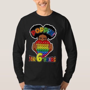 Camiseta 6 Birthday Pop It Fidget African American Kids G