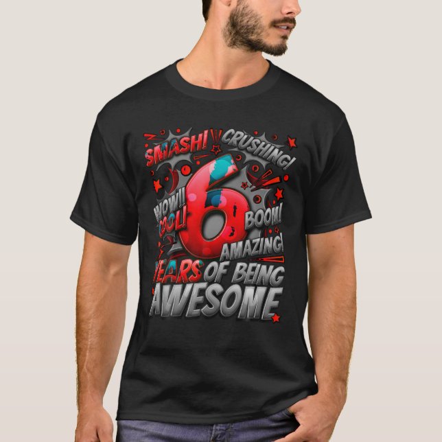 Camiseta 6 Birthday Quic Style Estilo Fantástico Desde 2017 (Frente)