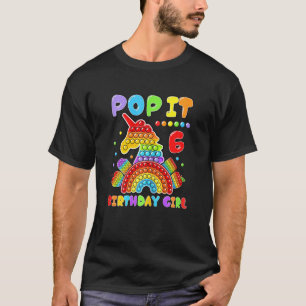 Camiseta 6 Birthday Rapariga Pop Do Fidget Brinquedo De 6 A