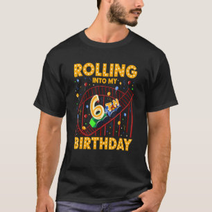 Camiseta 6 Birthday Rollercoaster Amusement Park Boys Gir