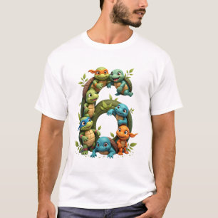 Camiseta 6 Birthday Sea Turtle Tema Partido 6 Yea