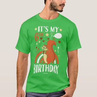 Camiseta 6 Birthday Squirrel