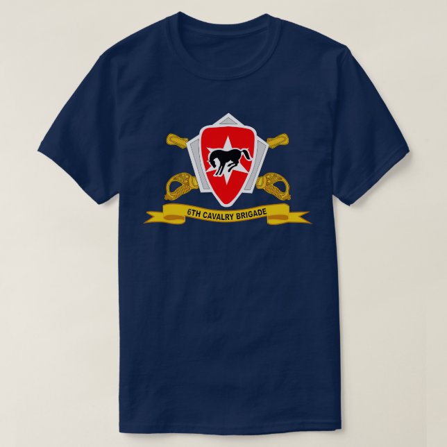 Camiseta 6 Cavalaria Brigade w Br Ribbon (Frente do Design)
