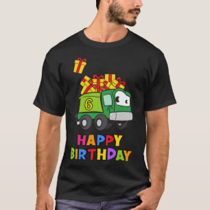 Camiseta 6 de 6 anos de idade Aniversário Truck Roupa engra