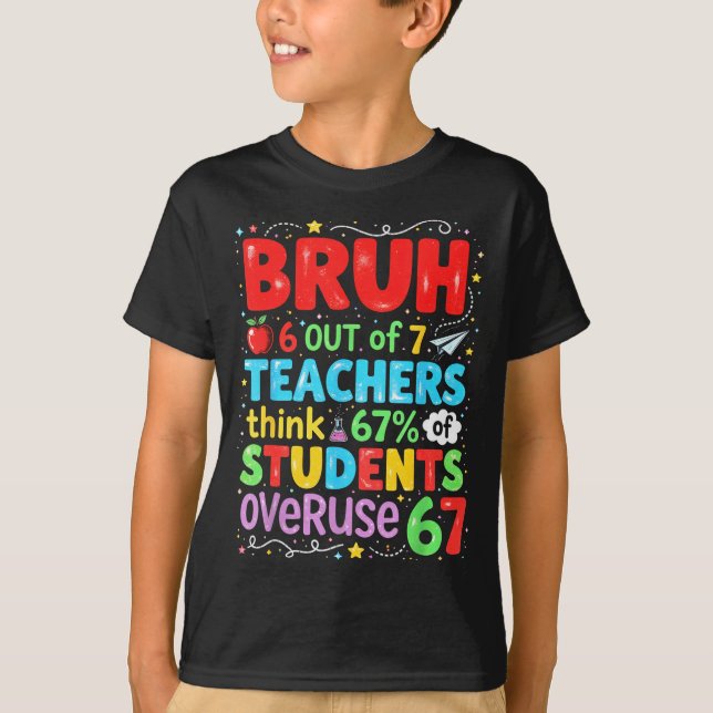 Camiseta 6 de 7 professores acham que 67% dos alunos abusam (Frente)