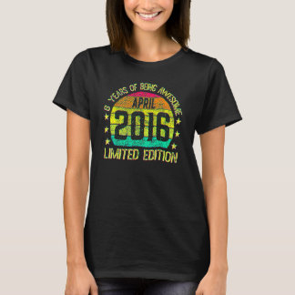 Camiseta 6 de Aniversário de 6 anos, abril de 2016