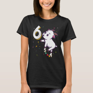Camiseta 6 de Aniversário de Bovinos Garota B Dia 6 Anos O