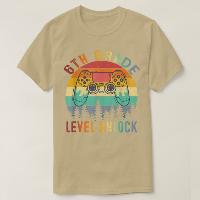 Camiseta 6 De Volta Ao Nível De 6 Da Escola Desbloqueado  (Frente do Design)