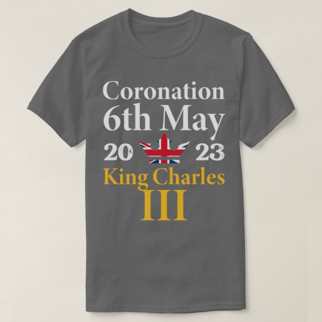 Camiseta 6 do Rei Charles III Coronation 2023 maio (Frente do Design)