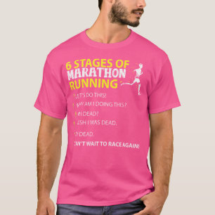 Camiseta 6 Etapas da Corrida de Maratona Engraçado