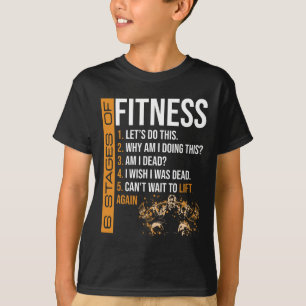 Camiseta 6 Etapas do Exercício de Levantamento de Peso Fitn