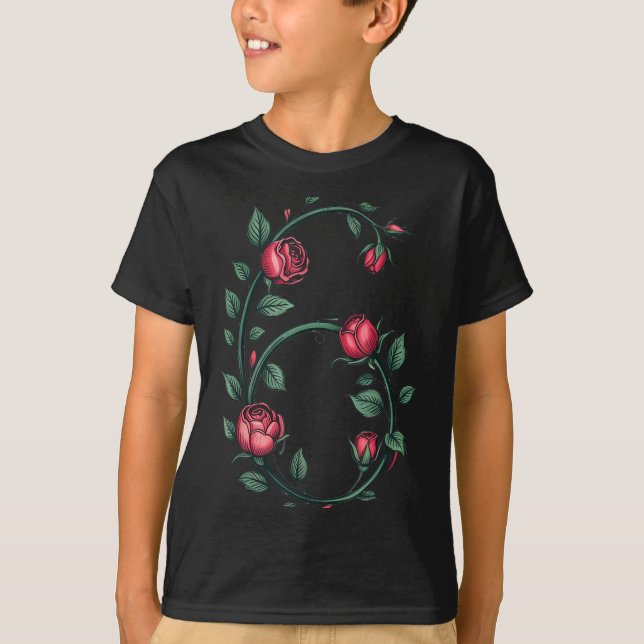 Camiseta 6 Floral 67 Rose Valentines Day Funny Love Matchin (Frente)