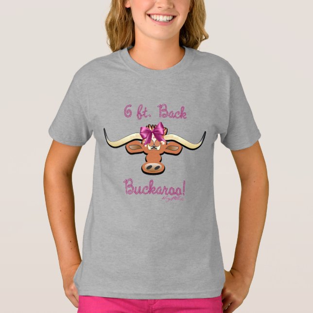 Camiseta 6 Ft. Buckaroo, Vaca Longhorn (Frente)