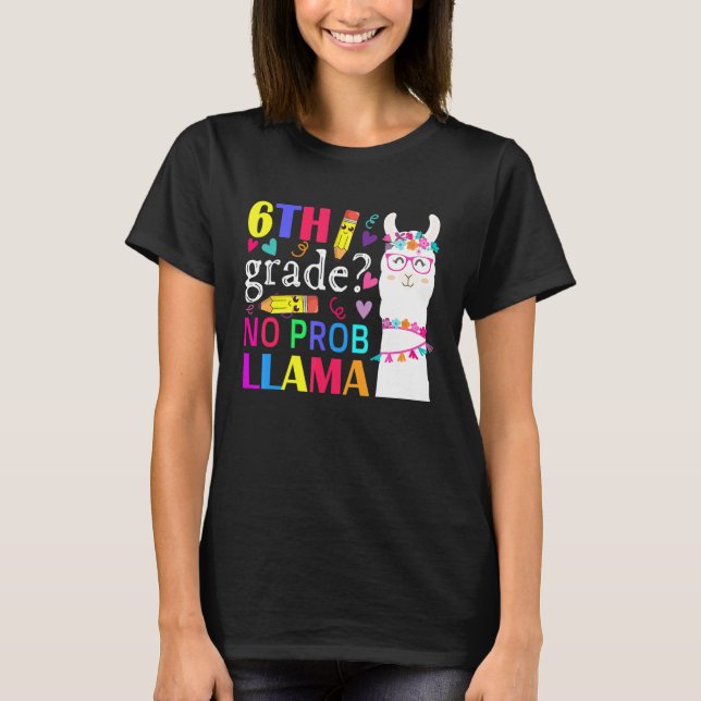 Camiseta 6 Grau Sem Prob Llama Professor Primeiro Dia (Frente)