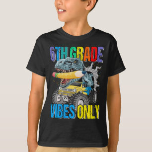 Camiseta 6 Grau Vibes Apenas Monster Truck Dinossaur Boys 