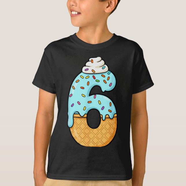 Camiseta #6 Jersey Uniform Drip Teen Slang, Funny Ice Cream (Frente)