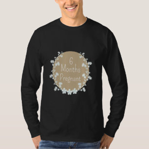 Camiseta 6 Meses Gravidez Anúncio de Gravidez Etapa princip