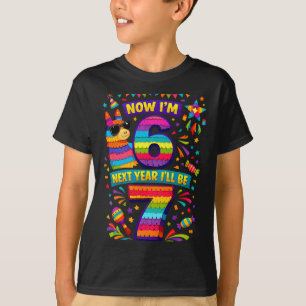 Camiseta 6 no próximo ano serei 7 lhama pinata 67 meme aniv