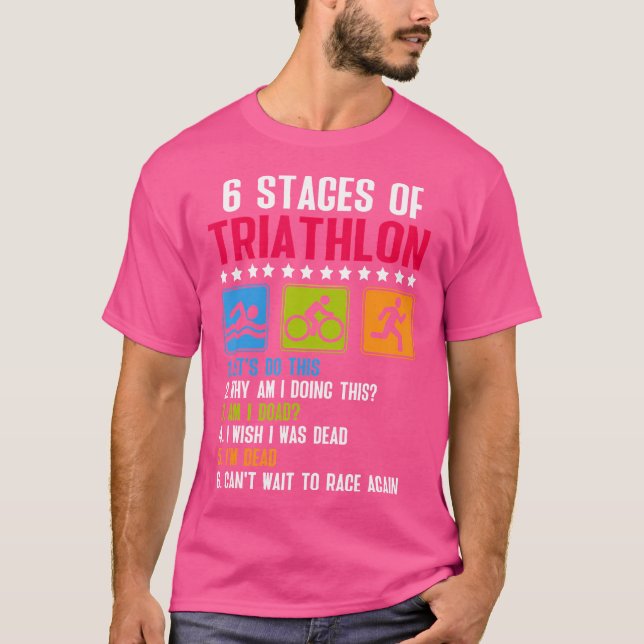 Camiseta 6 Palcos De Atleta Triathlon Correndo Bic Nadando (Frente)