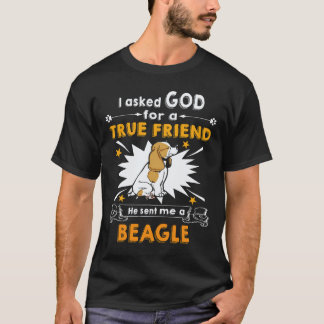 Camiseta 6 Perguntou a Deus - Amigo Verdadeiro - Um Beagle