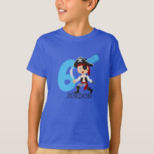 Camiseta 6 Pirata de festa de aniversário de de de de Cami