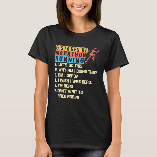 Camiseta 6 Stages of Marathon Running (Frente)