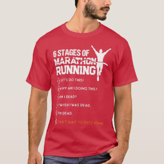 Camiseta 6 Stages Of Marathon Running Funny Runner Sport Lo