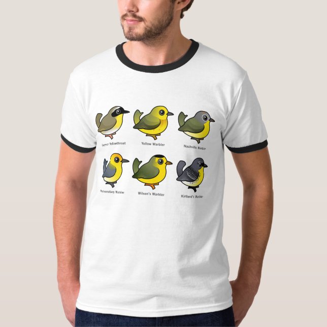 Camiseta 6 toutinegras de Birdorable (Frente)